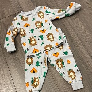 George Kids Pajama Set with Bear and Camp Print